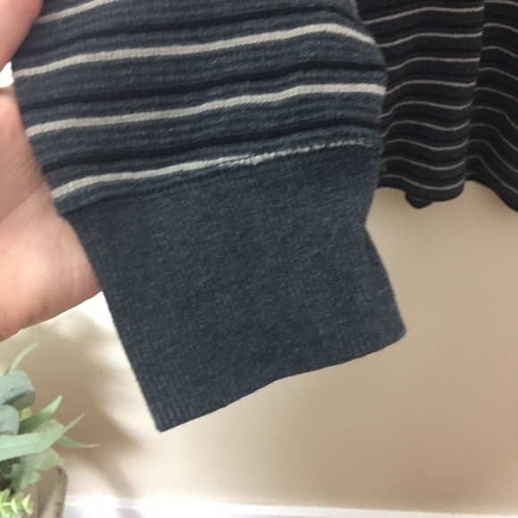 [Northwest Territory] Men's Ribbed Henley Striped Long Sleeve Shirt - Picture 4 of 10